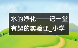 水的凈化――記一堂有趣的實(shí)驗(yàn)課_小學(xué)生作文:四年級