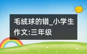 毛絨球的錯_小學生作文:三年級