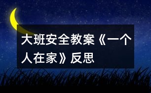 大班安全教案《一個(gè)人在家》反思