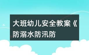 大班幼兒安全教案《“防溺水、防汛、防雷”安全教育》反思