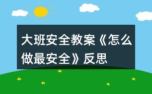 大班安全教案《怎么做最安全》反思