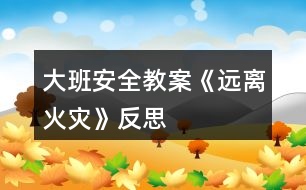 大班安全教案《遠離火災(zāi)》反思