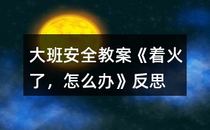 大班安全教案《著火了，怎么辦》反思