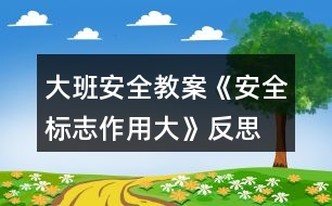 大班安全教案《安全標志作用大》反思