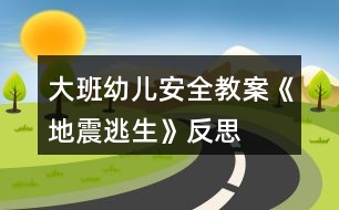 大班幼兒安全教案《地震逃生》反思