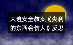 大班安全教案《尖利的東西會(huì)傷人》反思