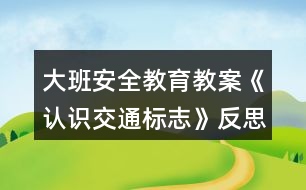 大班安全教育教案《認識交通標志》反思