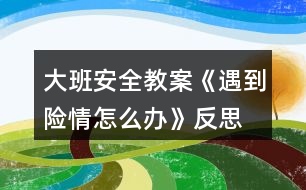 大班安全教案《遇到險(xiǎn)情怎么辦》反思