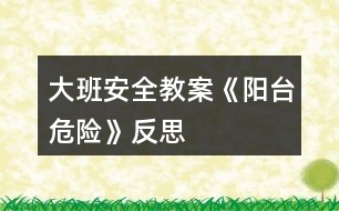 大班安全教案《陽臺(tái)危險(xiǎn)》反思