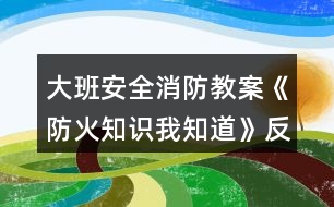 大班安全消防教案《防火知識我知道》反思