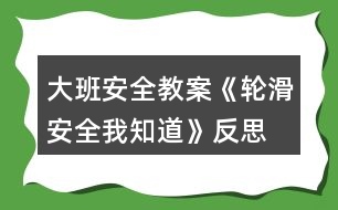 大班安全教案《輪滑安全我知道》反思