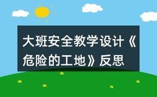 大班安全教學(xué)設(shè)計《危險的工地》反思