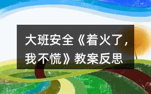 大班安全《著火了，我不慌》教案反思