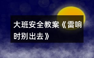 大班安全教案《雷響時別出去》