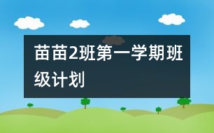 苗苗（2）班第一學期班級計劃