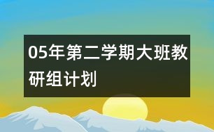 05年第二學(xué)期大班教研組計(jì)劃