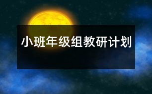 小班年級組教研計劃