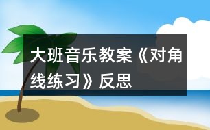 大班音樂教案《對角線練習(xí)》反思