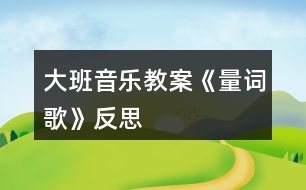 大班音樂教案《量詞歌》反思