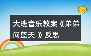 大班音樂教案《弟弟問藍(lán)天 》反思