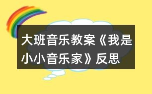 大班音樂(lè)教案《我是小小音樂(lè)家》反思