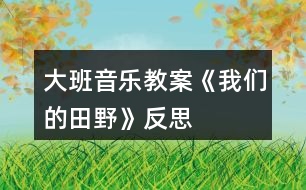 大班音樂教案《我們的田野》反思