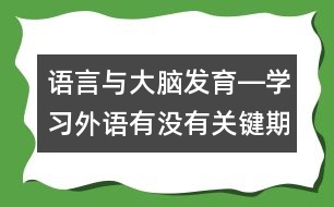 語(yǔ)言與大腦發(fā)育―學(xué)習(xí)外語(yǔ)有沒(méi)有關(guān)鍵期？