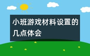 小班游戲材料設(shè)置的幾點(diǎn)體會