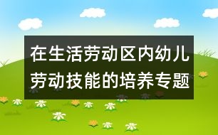 在生活勞動(dòng)區(qū)內(nèi)幼兒勞動(dòng)技能的培養(yǎng)（專題總結(jié)）