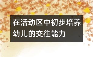 在活動區(qū)中初步培養(yǎng)幼兒的交往能力