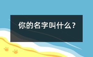 你的名字叫什么？