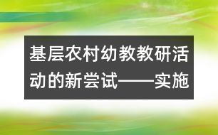 基層農村幼教教研活動的新嘗試――實施《綱要》的點滴體會