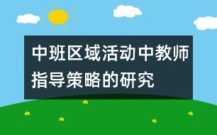 中班區(qū)域活動中教師指導策略的研究