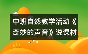 中班自然教學活動《奇妙的聲音》說課材料