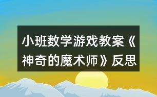 小班數(shù)學游戲教案《神奇的魔術(shù)師》反思