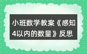 小班數(shù)學教案《感知4以內(nèi)的數(shù)量》反思