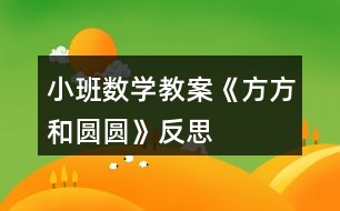 小班數(shù)學(xué)教案《方方和圓圓》反思