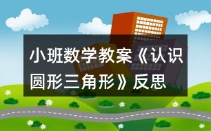 小班數(shù)學(xué)教案《認(rèn)識(shí)圓形、三角形》反思