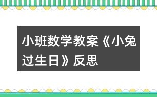 小班數(shù)學(xué)教案《小兔過生日》反思