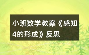 小班數學教案《感知4的形成》反思