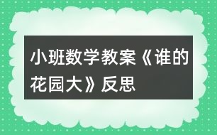 小班數學教案《誰的花園大》反思