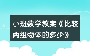 小班數(shù)學(xué)教案《比較兩組物體的多、少》反思