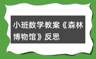 小班數(shù)學(xué)教案《森林博物館》反思