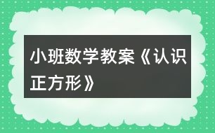 小班數(shù)學(xué)教案《認(rèn)識正方形》