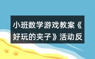 小班數(shù)學(xué)游戲教案《好玩的夾子》活動(dòng)反思