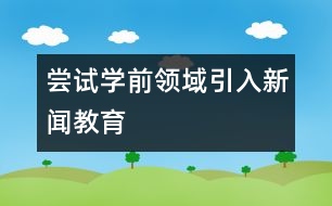 嘗試學(xué)前領(lǐng)域引入新聞教育