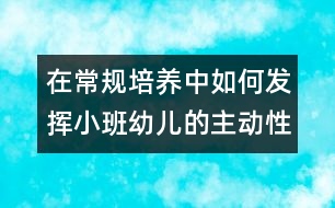 在常規(guī)培養(yǎng)中如何發(fā)揮小班幼兒的主動性