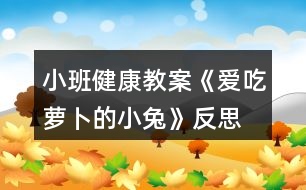 小班健康教案《愛吃蘿卜的小兔》反思