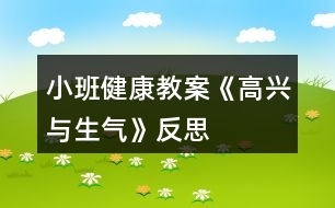 小班健康教案《高興與生氣》反思