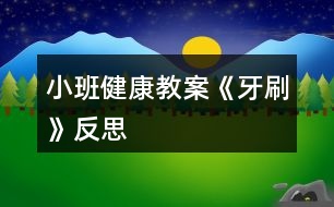 小班健康教案《牙刷》反思